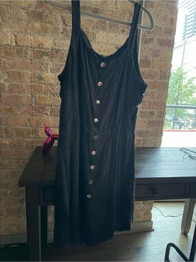 Chaser Black Mini Button-Front Dress